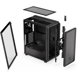 Endorfy skříň Arx 500 Core / ATX / 2 x 140mm fan (až 7 fans) / 2xUSB-A / USB-C / tvrzené sklo  / mesh panel /  černá