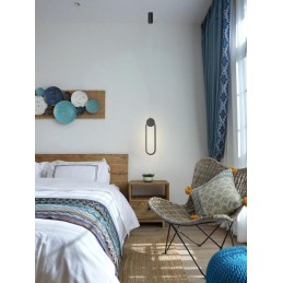 IMMAX NEO LITE OVALE SMART závěsné svítidlo černé 40x12cm 22W s podporou BEACON, Wi-Fi, TUYA