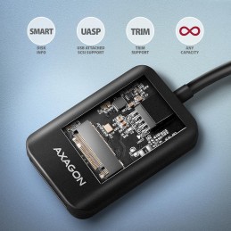 AXAGON USB-A adaptér pro připojení M.2 NVMe SSD / ADM2-AM / USB-A / USB 3.2 Gen2 / USB-A kabel 10cm