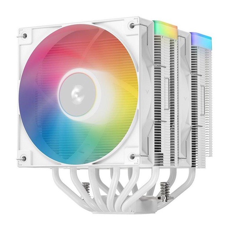 DEEPCOOL chladič AG620 WH ARGB V2 / 2x 120mm fan / 6x heatpipes / PWM / pro Intel i AMD / bílý