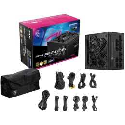 MSI zdroj MPG A850GS PCIE5/ 850W/ ATX3.1/ akt. PFC/ 10 let celk. záruka/ 135mm fan/ modulární kabeláž/ 80PLUS Gold