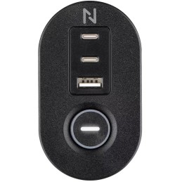 Neomounts DS22-840BL6  VOLT Desk Clamp socket with Quick-charge USB Ports, 3x type-F 230V, 1x USB-A 18W, 2x USB-C 20W