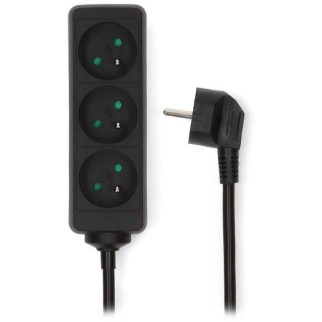 NEDIS napájecí prodlužovací zásuvka/ úhlová/ 3x zásuvka/ černá/ 3m
