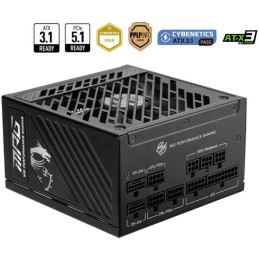 MSI zdroj MPG A1250GS PCIE5/ 1250W/ ATX3.1/ akt. PFC/ 10 let celk. záruka/ 135mm fan/ modulární kabeláž/ 80PLUS Gold