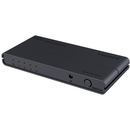 PremiumCord HDMI switch 4:1 s podporou rozlišení 4Kx2K@60Hz, 1080P, HDR, s ovládáním tlačítkem a dálkovým ovladačem
