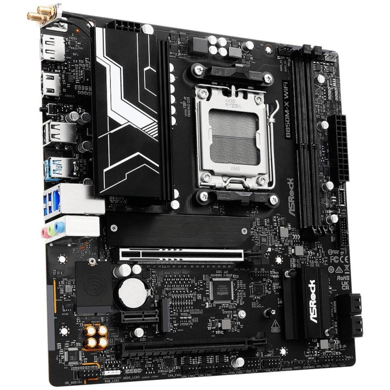 ASRock B850M-X WiFi R2.0 / AMD B850 / AM5 / 2x DDR5 DIMM / 2x M.2 / HDMI / DP / USB-C / WiFi / mATX