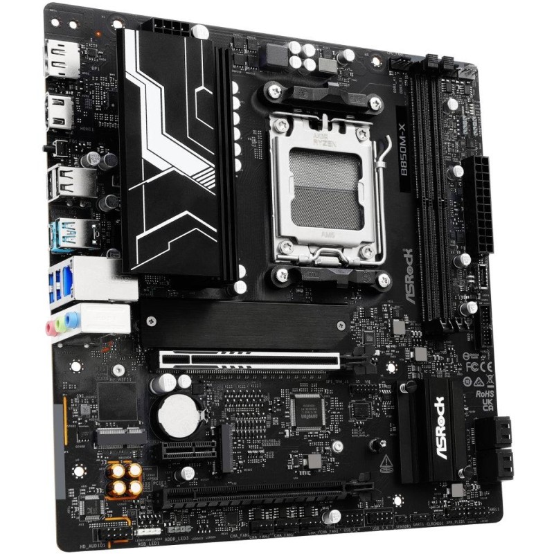 ASRock B850M-X R2.0 / AMD B850 / AM5 / 2x DDR5 DIMM / 2x M.2 / HDMI / DP / USB-C / mATX