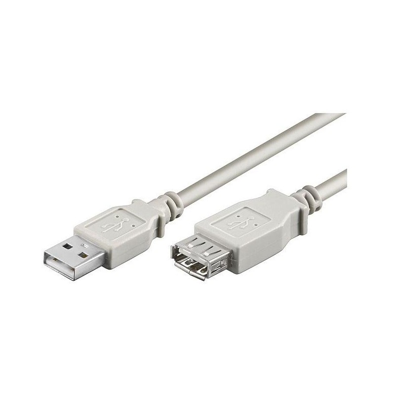 PremiumCord prodlužovací kabel USB2.0 A-A (A-M/A-F)/ 5m/ šedé