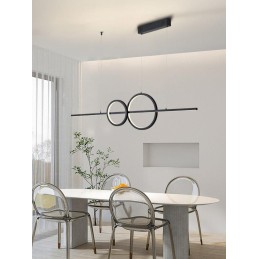 IMMAX NEO LITE RONDAS SMART závěsné svítidlo černé 131cm 56W s podporou BEACON, Wi-Fi, TUYA