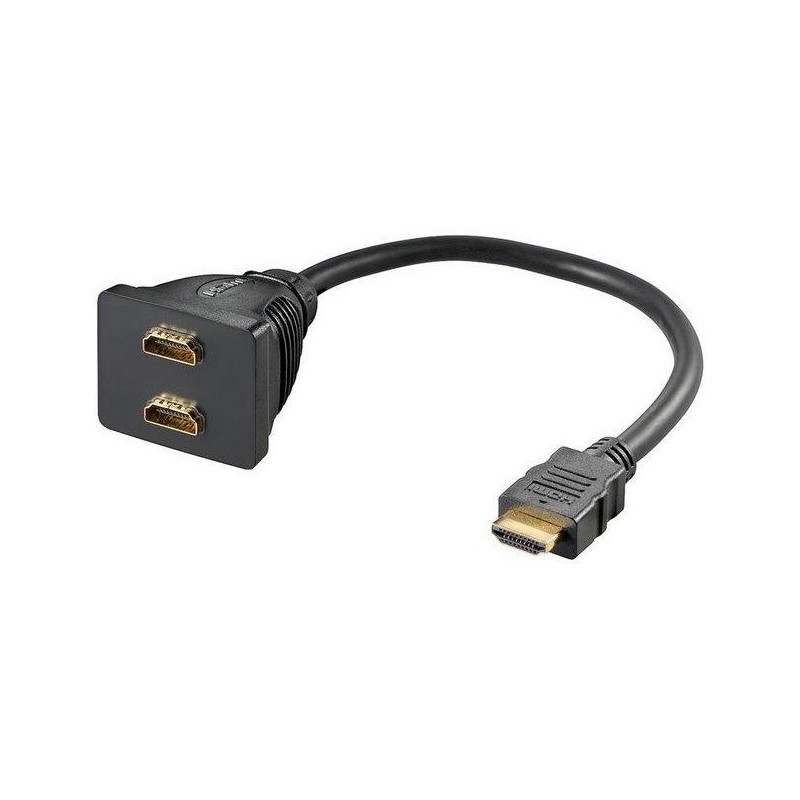 PremiumCord rozdvojka HDMI M - 2x F konektory/ 30cm/ černá