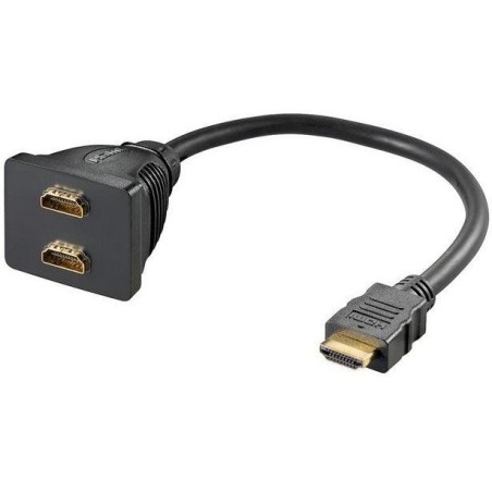 PremiumCord rozdvojka HDMI M - 2x F konektory/ 30cm/ černá