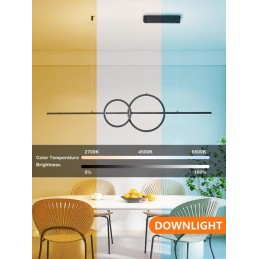 IMMAX NEO LITE RONDAS SMART závěsné svítidlo černé 131cm 56W s podporou BEACON, Wi-Fi, TUYA