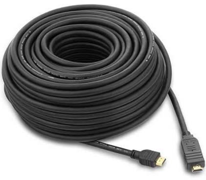 PremiumCord HDMI High Speed + Ethernet kábel so zosilňovačom / AWG24 / 3x tienenie / M / M / pozlátené konektory / 30m / čierny