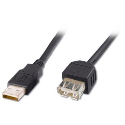 PremiumCord Kabel USB 2.0 A-A 20cm prodlužovací (A-M/A-F), černý