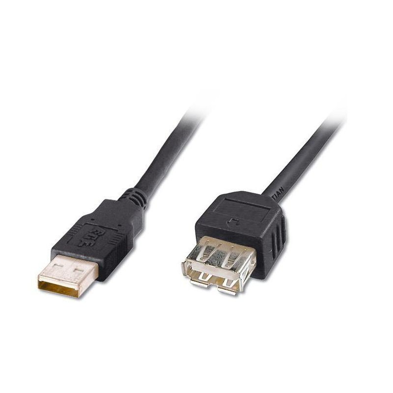 PremiumCord Kabel USB 2.0 A-A 20cm prodlužovací (A-M/A-F), černý