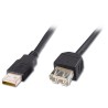 PremiumCord Kabel USB 2.0 A-A 20cm prodlužovací (A-M/A-F), černý