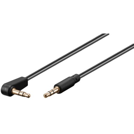 PremiumCord Kabel Jack 3,5 mm - 3,5 mm konektor 90° M/M/ 1m/ černý