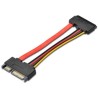 PremiumCord przedłużacz dysku twardego SATA 22pin, dane + zasilanie, M/F, 15cm