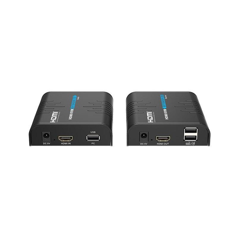 XtendLan HDMI přenos po LAN, vysílač a přijímač, IP/UDP, 100Mbps@1080p, přenos USB, funkce KVM