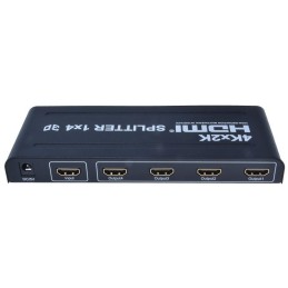 PremiumCord HDMI splitter 1-4 porty kovový s napájením, 4K, FULL HD, 3D