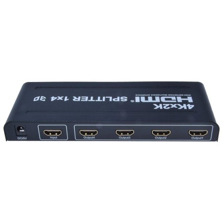 PremiumCord HDMI splitter 1-4 porty kovový s napájením, 4K, FULL HD, 3D