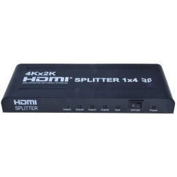 PremiumCord HDMI splitter 1-4 porty kovový s napájením, 4K, FULL HD, 3D