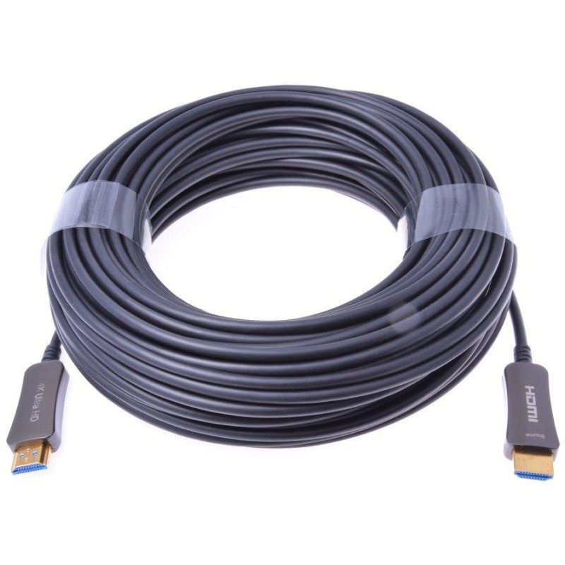 PremiumCord HDMI optický fiber High Speed + Ethernet kabel/ 4K@60Hz/ M/M/ zlacené konektory/ 100m/ černá