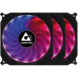 CHIEFTEC sada ventilátorů Tornado / 3x 120mm fan / RGB LED / RGB ovladač / Dálkové ovládání / ultratichý 16 dBa