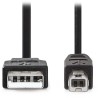 NEDIS USB 2.0 Kabel / USB-A Stecker - USB-B Stecker / für Drucker etc. / schwarz / Blister / 3m