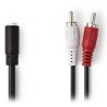 NEDIS Stereo-Audiokabel / 2x Cinch-Stecker - 3,5mm-Buchse / schwarz / Box / 20cm