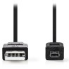 NEDIS USB 2.0 cable USB/ USB-A male - Hirose Mini 4-pin male/ black/ 2m