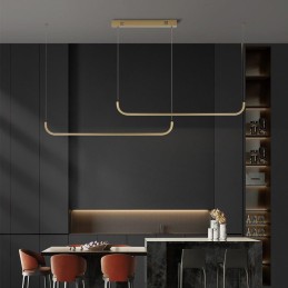 IMMAX NEO PATTINI SMART závěsné svítidlo dvojité 160-280cm, 53W, 3640lm zlaté Zigbee 3.0, TUYA