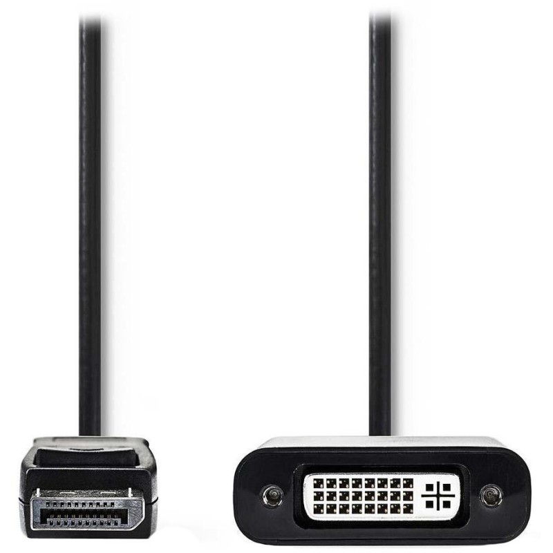 NEDIS redukční kabel DisplayPort/ zástrčka DisplayPort - zásuvka DVI-D 24+1p/ černý/ 20cm