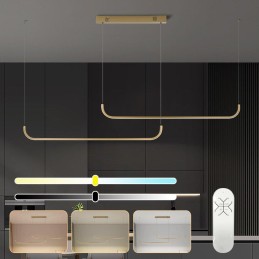 IMMAX NEO PATTINI SMART závěsné svítidlo dvojité 160-280cm, 53W, 3640lm zlaté Zigbee 3.0, TUYA