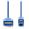 NEDIS kabel USB 3.2/ zástrčka USB-A - zástrčka USB-B/ k tiskárně apod./ modrý/ 3m