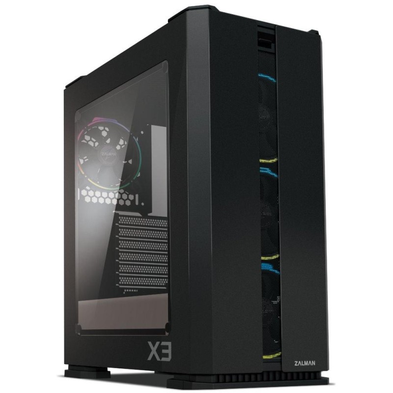 Zalman skříň X3 BLACK / Middle tower / ATX / USB 3.0 / USB 2.0 / průhledná bočnice