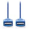 NEDIS kabel USB 3.0/ zástrčka USB-A - zástrčka USB-A/ modrý/ 2m