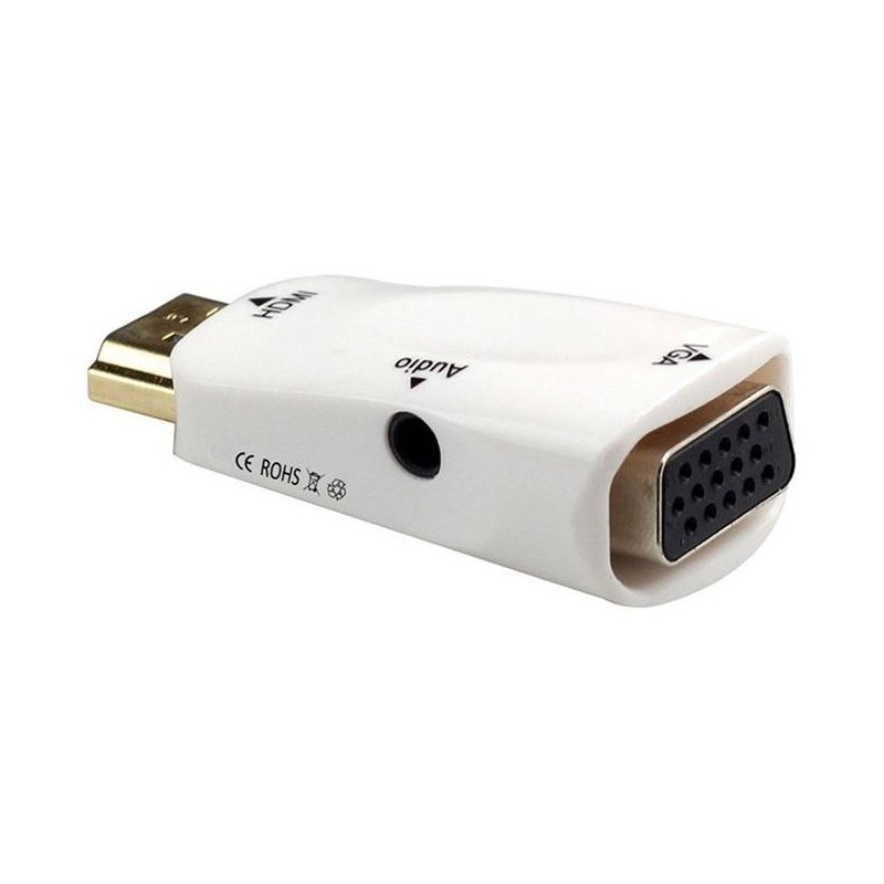 PremiumCord konvertor HDMI na VGA + audio/ bílý