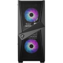MSI skříň MAG FORGE 100R/ bez zdroje/ levé temperované sklo/ 2x 120 mm A-RGB fan/ 2x USB3.0/ 1x 120 mm fan/ černá