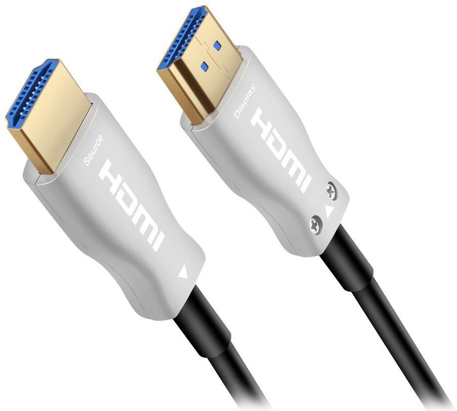 PremiumCord HDMI optický fiber High Speed + Ethernet kábel / 4K @ 60Hz / M / M / pozlátené konektory / 5m / čierna