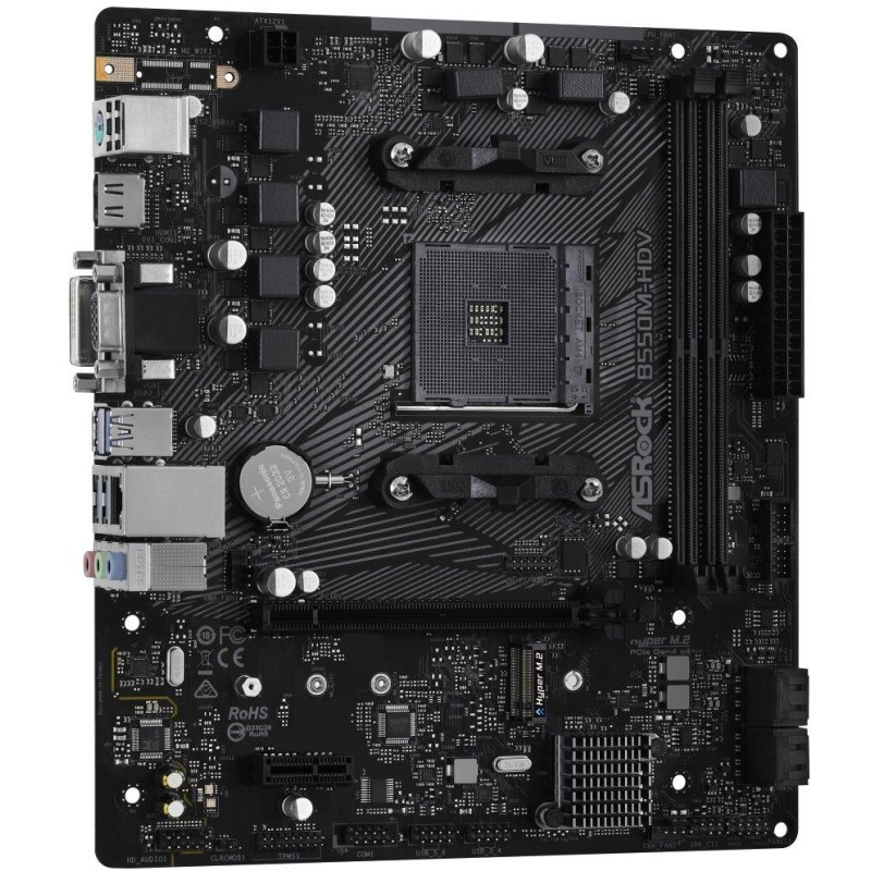 ASRock B550M-HDV / AMD B550 / AM4 / 2x DDR4 DIMM / VGA / DVI-D / HDMI / M.2 / mATX