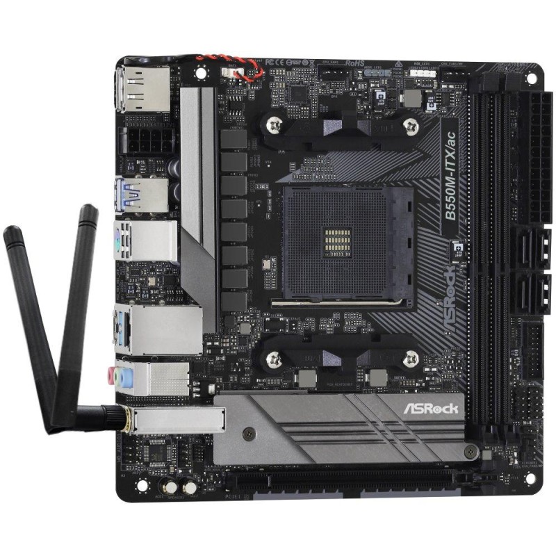 ASRock B550M-ITX/ac / AMD B550 / AM4 / 2x DDR4 DIMM / HDMI / DP / M.2 / WiFi /Mini-ITX