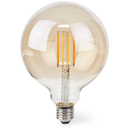 POŠKOZENÝ OBAL - NEDIS Wi-Fi chytrá LED žárovka s vláknem/ E27/ G125/ 7W/ 230V/ 806lm/ teplá bílá/ 1800 - 3000K/ stmívatelná