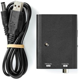 NEDIS digitální audio převodník/ 1cestný/ zásuvka RCA (SPDIF)/ zásuvka Toslink/ černý