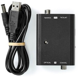 NEDIS digitální audio převodník/ 2cestný/ zásuvka RCA + zásuvka Toslink/ zásuvka RCA + zásuvka Toslink/ černý