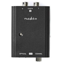 NEDIS převodník stereofonního zvuku na digitální/ 1cestný/ 2x zásuvka RCA (Stereo)/ zásuvka RCA + zásuvka Toslink/ černý