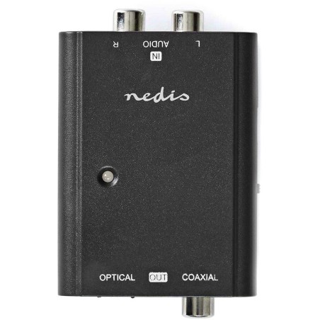 NEDIS převodník stereofonního zvuku na digitální/ 1cestný/ 2x zásuvka RCA (Stereo)/ zásuvka RCA + zásuvka Toslink/ černý