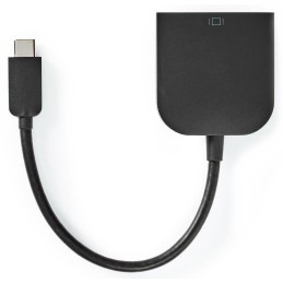 NEDIS kabelový adaptér USB 3.2 Gen 1/ USB-C zástrčka - DVI-D 24+1 zásuvka/ kulatý/ černý/ 20cm