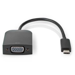 NEDIS kabelový adaptér USB 3.2 Gen 1/ USB-C zástrčka - VGA (D-SUB) zásuvka/ kulatý/ černý/ 20cm