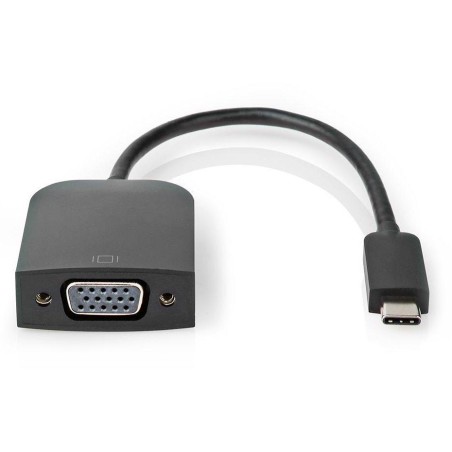 NEDIS kabelový adaptér USB 3.2 Gen 1/ USB-C zástrčka - VGA (D-SUB) zásuvka/ kulatý/ černý/ 20cm
